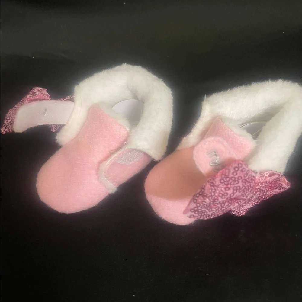 Pink Baby Booties Infant Socks 0-12 mos